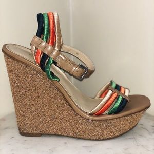 Enzo Angiolini Glitter Wedges